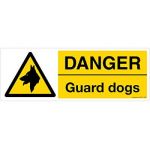 Safety Sign Store CW703-1029AL-01 Danger: Guard Dogs Sign Board