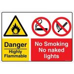 Safety Sign Store CW707-A3AL-01 Danger: Highly Flammable Sign Board