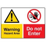 Safety Sign Store CW710-A3V-01 Warning: Hazard Area Do Not Enter Sign Board