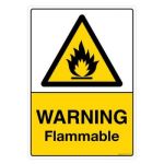 Safety Sign Store CW711-A4PC-01 Warning: Flammable Sign Board