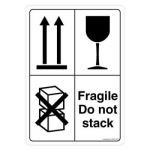 Safety Sign Store CW906-A5PR-01 Fragile Do Not Stack Sign Board