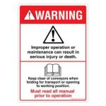 Safety Sign Store DS101-A6PC-01 Warning: Read Manual Sign Board