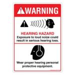 Safety Sign Store DS107-A6PC-01 Warning: Hearing Hazard Sign Board