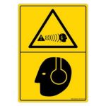 Safety Sign Store DS108-A6PC-01 Warning: Hearing Hazard - Graphic Sign Board