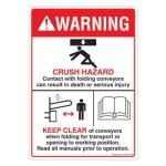 Safety Sign Store DS301-A6PC-01 Warning: Crush Hazard Sign Board