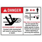 Safety Sign Store DS401-A6V-01 Danger: Nip Point Hazard Sign Board