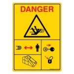 Safety Sign Store DS404-A6PC-01 Danger: Nip Point Hazard - Graphic Sign Board