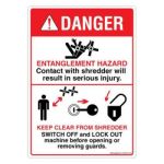 Safety Sign Store DS405-A6PC-01 Danger: Entanglement Hazard Sign Board