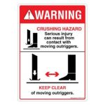 Safety Sign Store DS407-A6V-01 Warning: Crushing Hazard-Jacks Sign Board