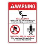 Safety Sign Store DS411-A6PC-01 Warning: Fall Hazard Sign Board