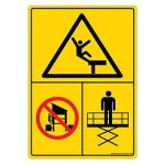 Safety Sign Store DS412-A6PC-01 Warning: Fall Hazard - Graphic Sign Board