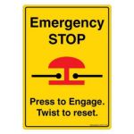 Safety Sign Store DS417-A6PC-01 Emergency Stop Sign Board