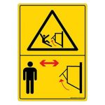 Safety Sign Store DS420-A6PC-01 Warning: Impact Hazard- Graphic Sign Board