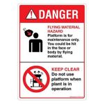 Safety Sign Store DS423-A4PC-01 Danger: Flying Material Hazard Sign Board