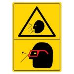 Safety Sign Store DS426-A4PC-01 Warning: Flying Material Hazard - Graphic Sign Board