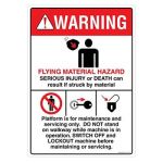 Safety Sign Store DS431-A4V-01 Warning: Flying Material Hazard Sign Board