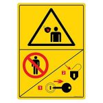 Safety Sign Store DS432-A4PC-01 Warning: Flying Material Hazard - Graphic Sign Board