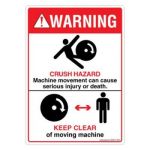 Safety Sign Store DS436-A6V-01 Warning: Crush Hazard Sign Board