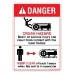 Safety Sign Store DS438-A6PC-01 Danger: Crush Hazard Sign Board