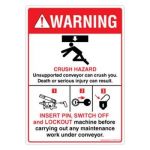 Safety Sign Store DS439-A6V-01 Warning: Crush Hazard Sign Board
