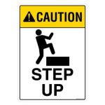 Safety Sign Store FS102-A3PC-01 Caution: Step Up Sign Board