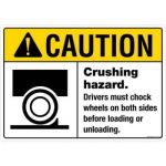 Safety Sign Store FS109-A3AL-01 Caution: Crushing Hazard Sign Board
