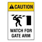 Safety Sign Store FS110-A3AL-01 Caution: Watch For Gate Arm Sign Board