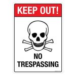 Safety Sign Store FS114-A4AL-01 Keep Out No Trespassing Sign Board