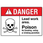 Safety Sign Store FS115-A4V-01 Danger: Lead Work Area Sign Board