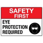 Safety Sign Store FS116-A3AL-01 Safety First Eye Protection Required Sign Board
