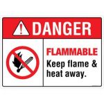 Safety Sign Store FS117-A3V-01 Danger: Flammable Sign Board