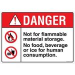 Safety Sign Store FS118-A3V-01 Danger: Not For Flammable Material Storage Sign Board