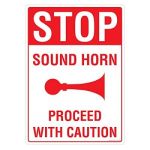 Safety Sign Store FS126-A3AL-01 Stop: Sound Horn Sign Board