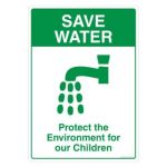 Safety Sign Store FS203-A4V-01 Save Water Don'T Waste Water Sign Board
