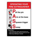 Safety Sign Store FS401-A4AL-01 Fire Extinguisher-Operating Procedures Sign Board