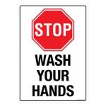 Safety Sign Store FS504-A4AL-01 Stop: Wash Your Hands Sign Board