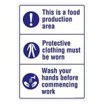 Safety Sign Store FS505-A4PC-01 Food Protection Area Sign Board