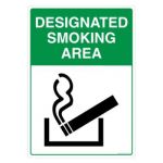Safety Sign Store FS510-A4AL-01 Designated Smoking Area Sign Board