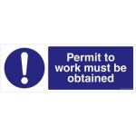 Safety Sign Store FS607-1029PC-01 Permit To Work Must Be Obtained Sign Board