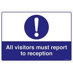 Safety Sign Store FS622-A4V-01 Visitors Report To Reception Sign Board