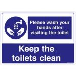 Safety Sign Store FS626-A4PC-01 Please Wash Your Hands After Visiting The Toilet Sign Board