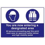 Safety Sign Store FS628-A3PC-01 You Are Entering A Designated Area Sign Board