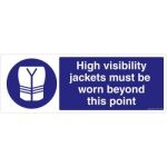 Safety Sign Store FS630-1029AL-01 High Visibility Jackets Must Be Worn Sign Board