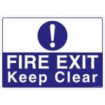 Safety Sign Store FS637-A3AL-01 Fire Exit Keep Clear Sign Board