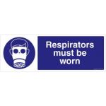 Safety Sign Store FS638-1029AL-01 Respirators Must Be Worn Sign Board