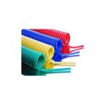 Techno Coiled Hose, Size 6.5 x 10mm, Length 5m, Color Yellow