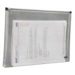 Solo MC 115 Document Bag - Zipper Closure (Landscape), Size F/C, White Opaque Color