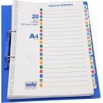 Solo SP 520 Separator (With Index - Set of 20) - A To Z, Size A4, Multi Color