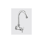 Sink Cock Wall Mounted with Casted Swivel Spout & Wall Flange
