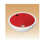 White/Red Art Basin Colored - Daisy - 440x440x175 mm